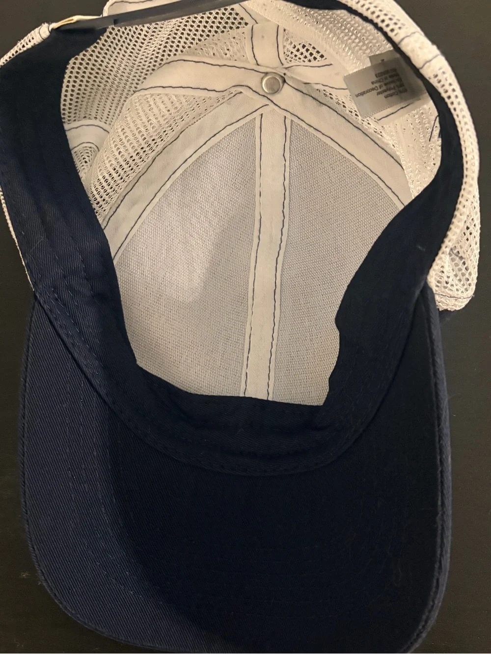 Magellan Outdoors Navy and White Trucker Hat with Marlin Patch